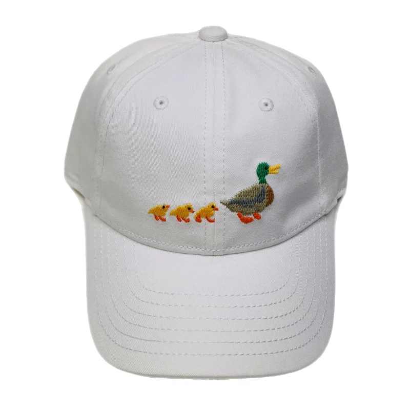 Kids Baseball Hat, Ducklings on White