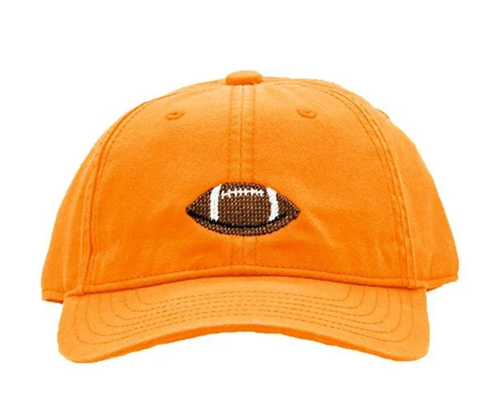 Kids Baseball Hat, Football on Orange