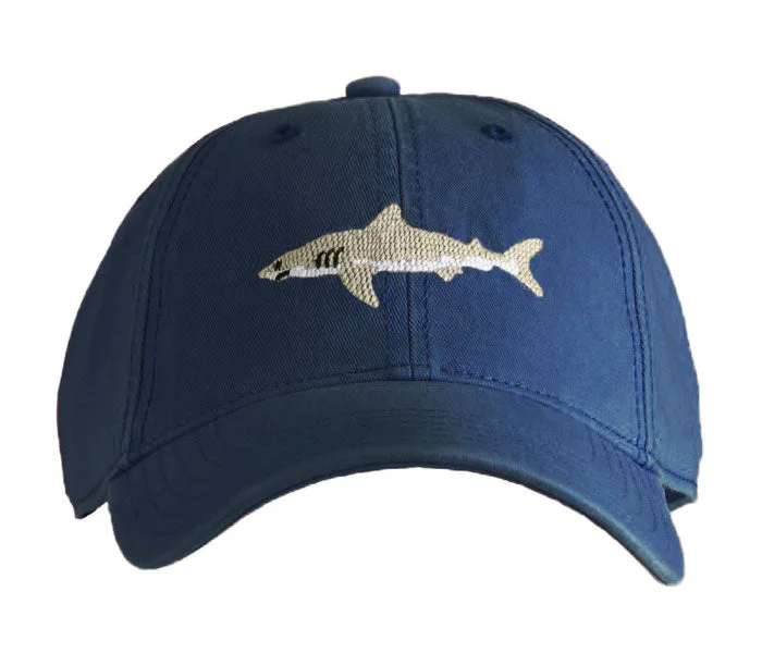 Kids Baseball Hat, Great White Shark on Navy