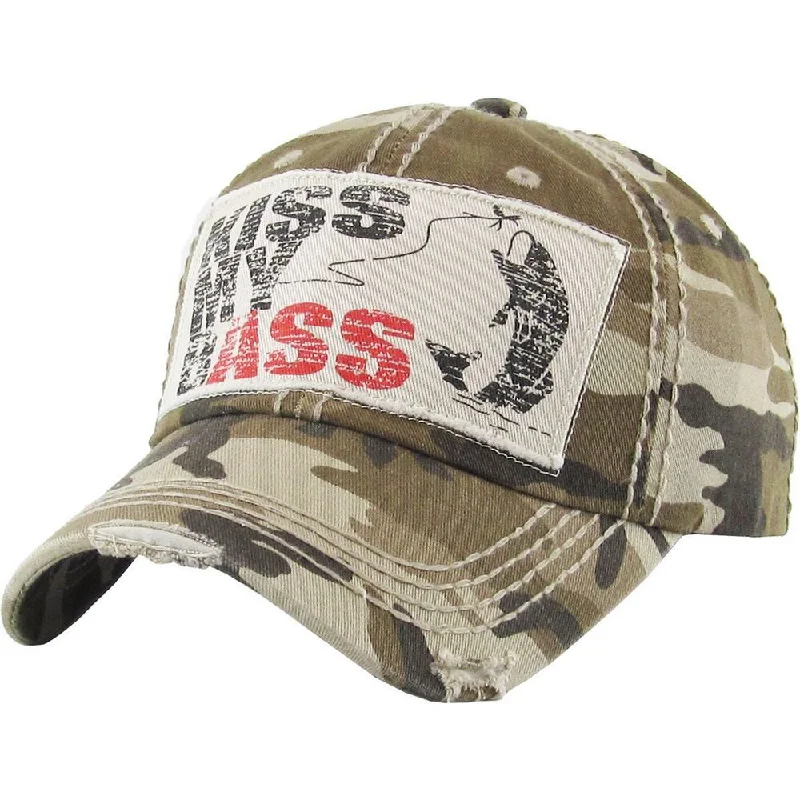 KISS MY BASS Vintage Ballcap - Desert Camo