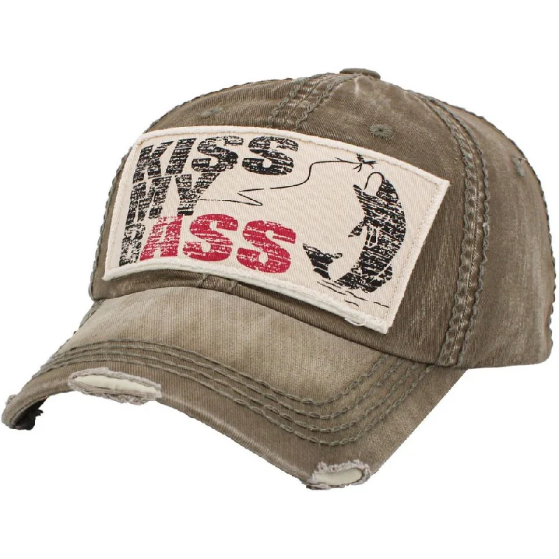 KISS MY BASS Vintage Ballcap - Khaki/Oliven