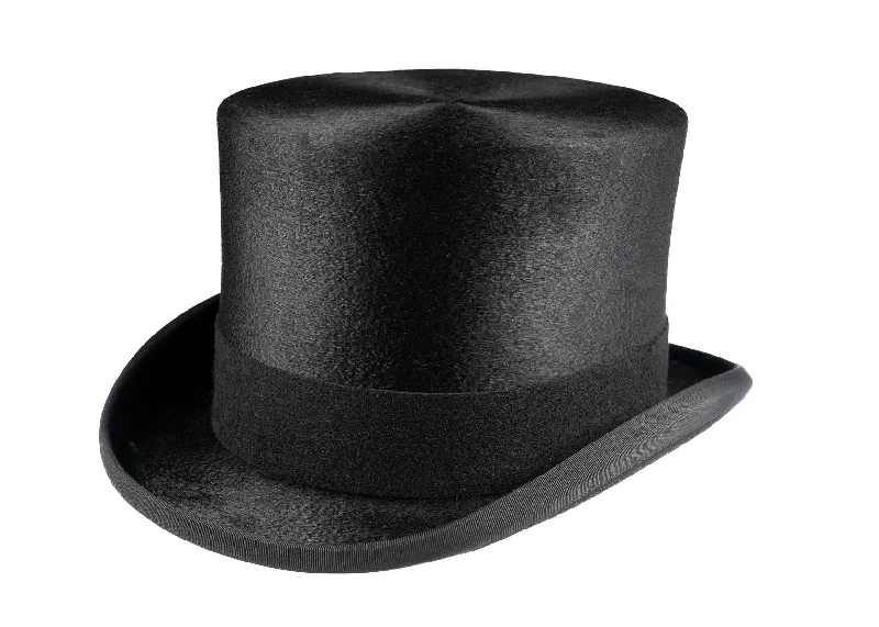 Luxury Black Fur Felt Melusine Top Hat