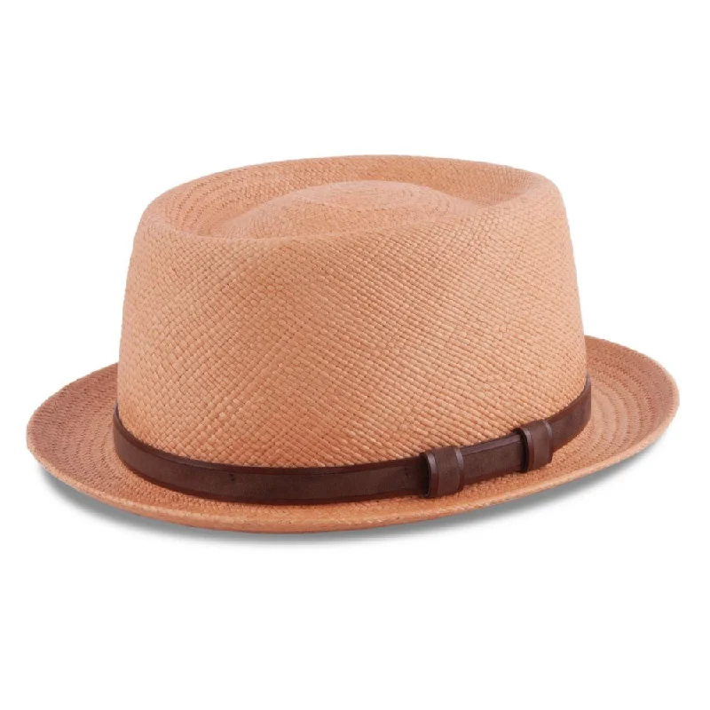 MJM LEO Porkpie Panama Hat - Stråhat Tabacco