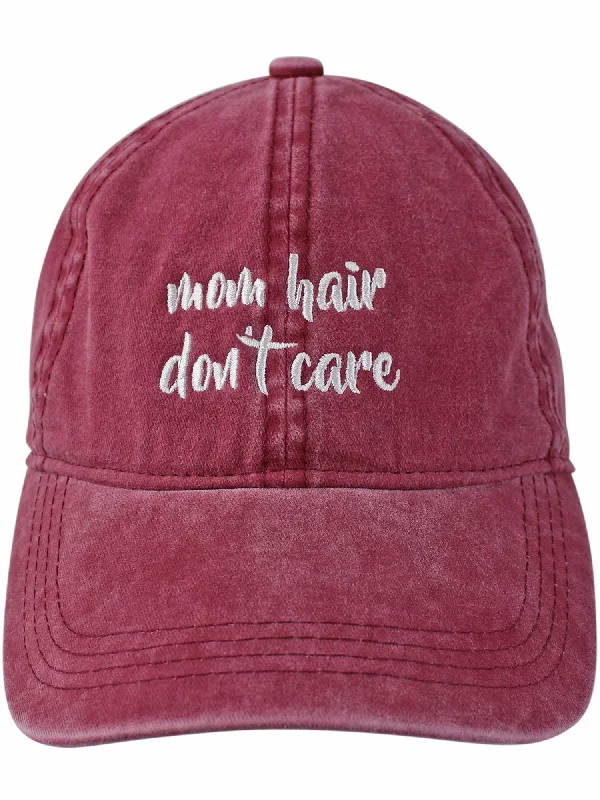 Mom Hair Don't Care Cotton Womens Baseball Cap Hat