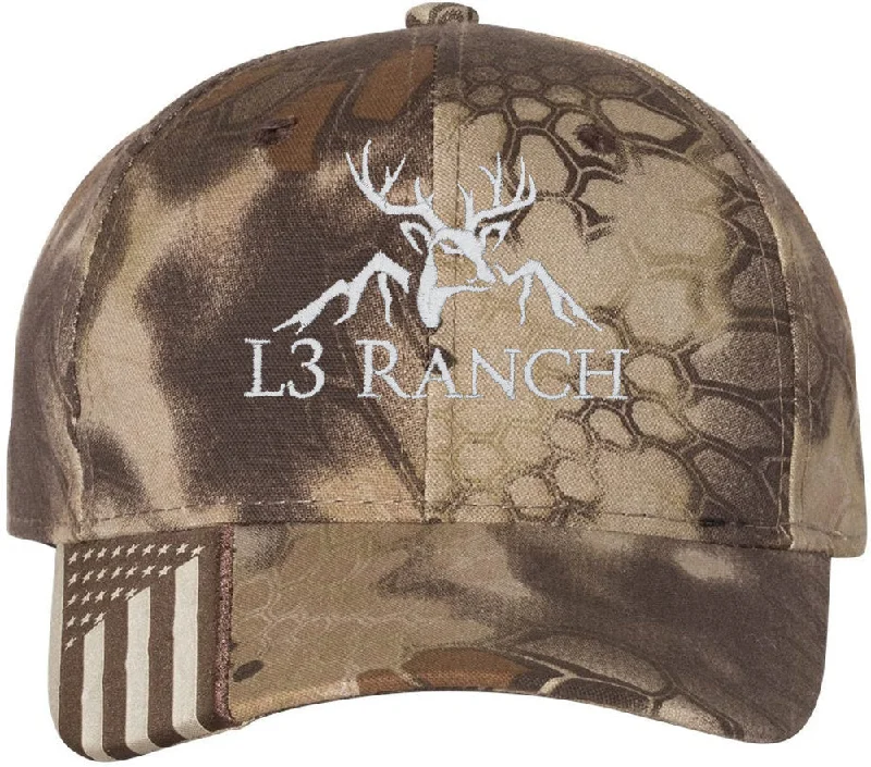 Outdoor Cap Camo Cap with Flag Visor