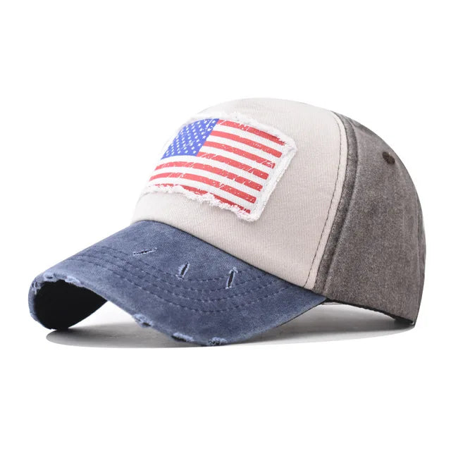 Vintage American Flag Baseball Cap - Fushia