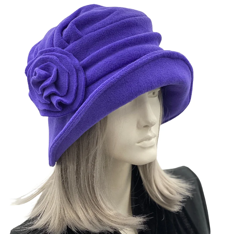 Purple Fleece Hat in Vintage 1920s Style | The Alice Cloche