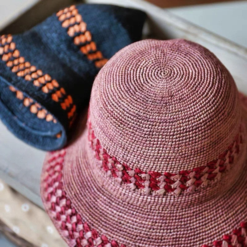 Summer Foldable Raffia Straw Hat for Women and Girls