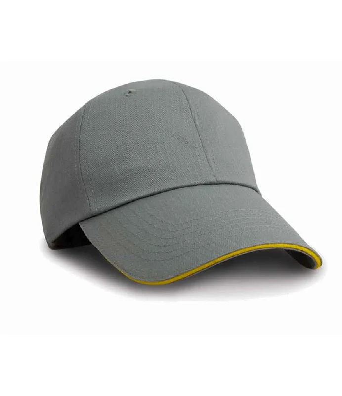 Result Herringbone Cap | Grey/Yellow