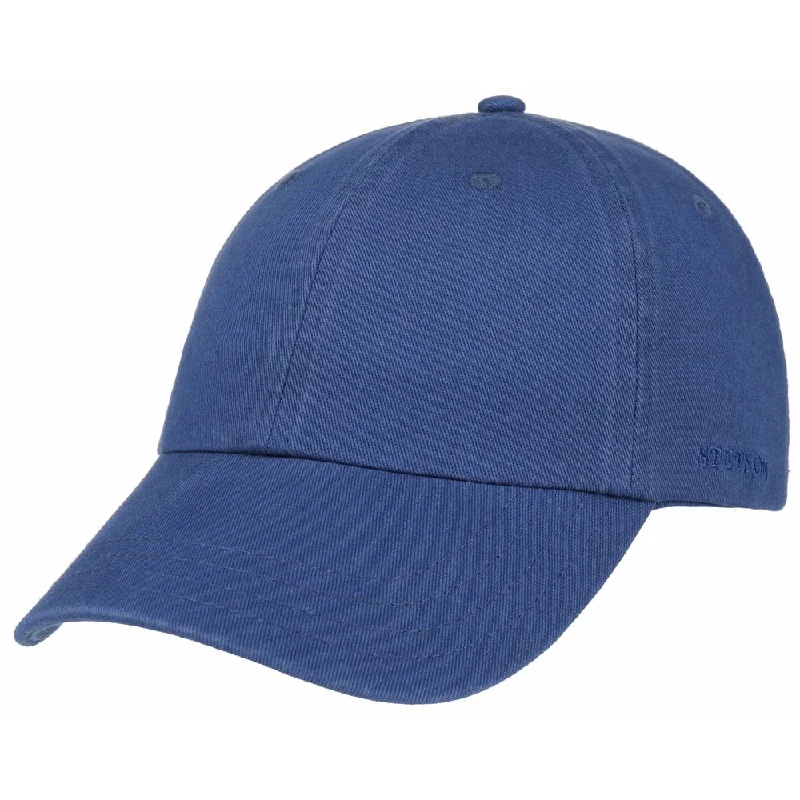 Stetson Baseball Cap Cotton - Ensfarvet Blå