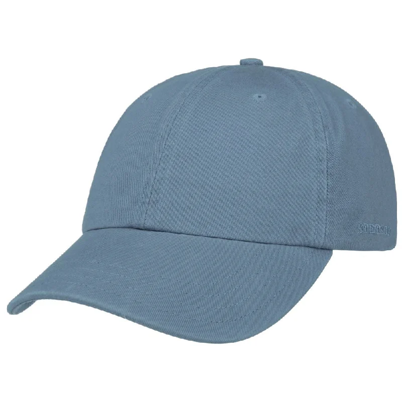 Stetson Baseball Cap Cotton - Ensfarvet Himmelblå