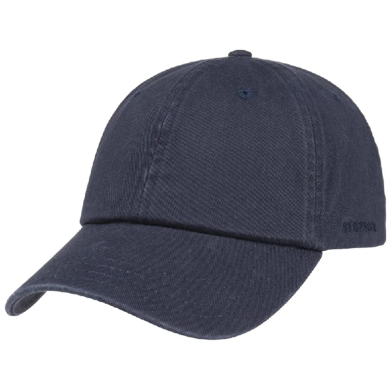 Stetson Baseball Cap Cotton - Ensfarvet Navy