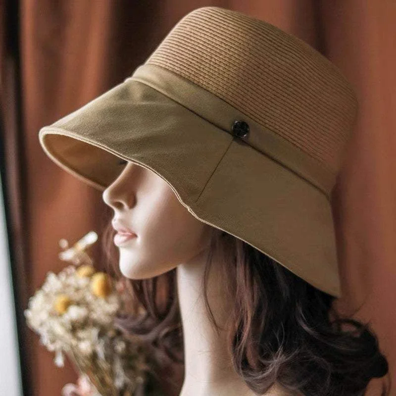 Summer Straw Bucket Hat for Women