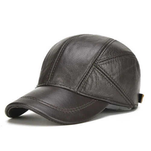 The Legacy Leather Baseball Cap with Earflaps - Fushia