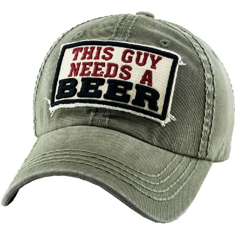 THIS GUY NEEDS A BEER Vintage Ballcap