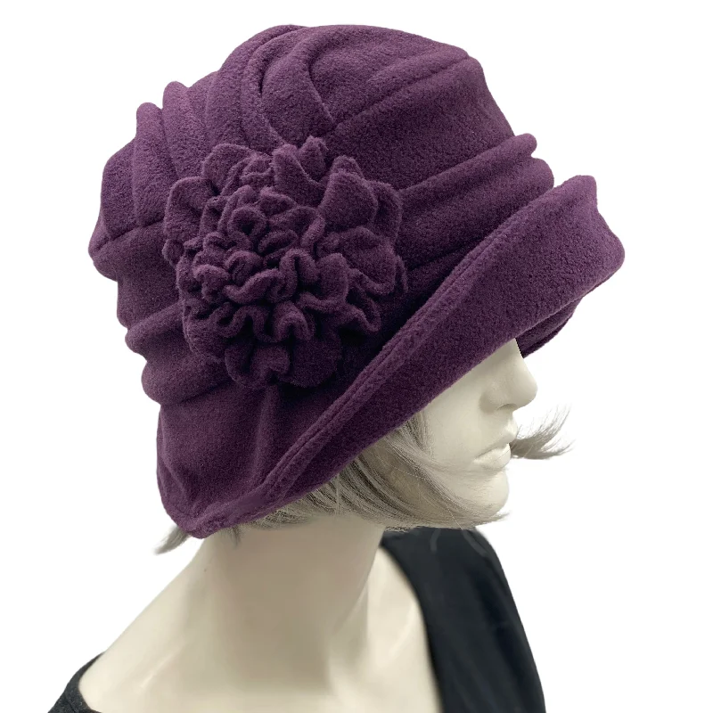 Women's Stylish Eggplant Fleece Winter Hat | The Alice Cloche