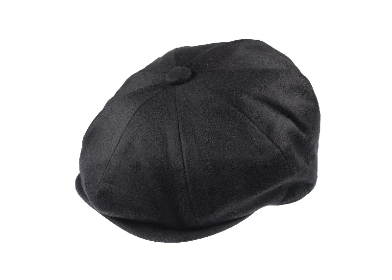 8 piece Cashmere Flat Cap in black