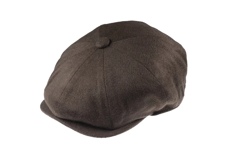 8 piece Cashmere Flat Cap in brown