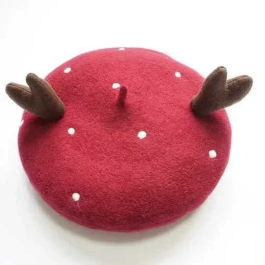 Antler Berets Hat for Women and Kid