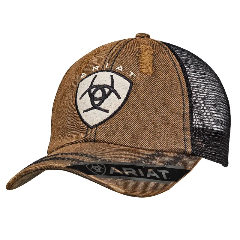 Ariat Men's Logo Ball Cap - Black/Brown