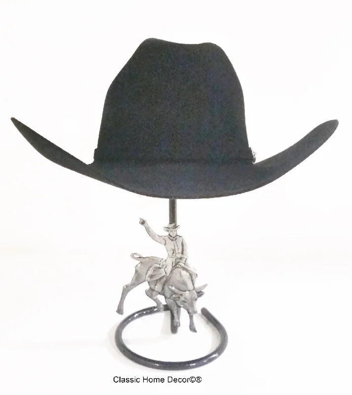 American Made Cowboy Hat Stand with Bull Rider Black