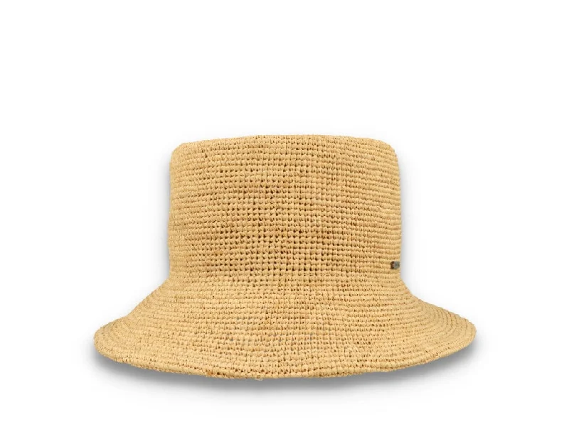 Ellee Straw Bucket Hat Tan