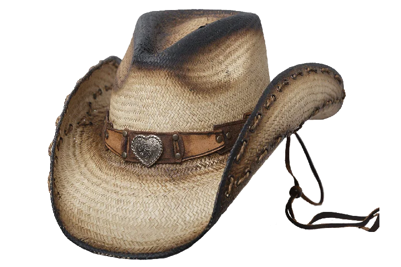 GABRIELLA Biege Straw Cowboy Hat by Austin