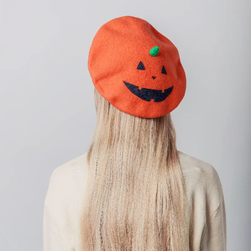 Halloween Pumpkin Beret Hat