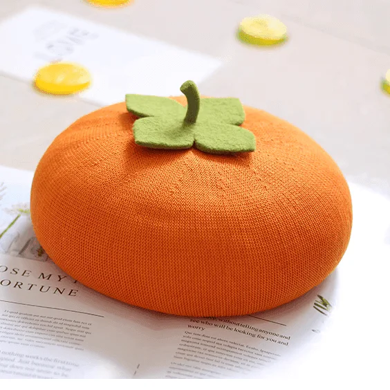 Matching SUmmer Persimmon Berets for Kids and Parents