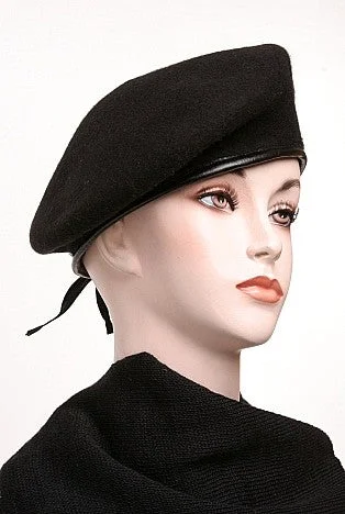 New U.S. Military Black Wool Beret Without Flash