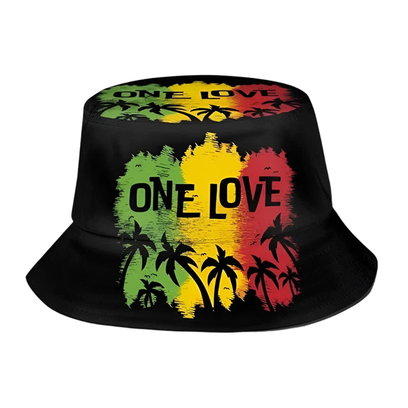 One Love Rasta Bucket Hat - Fushia