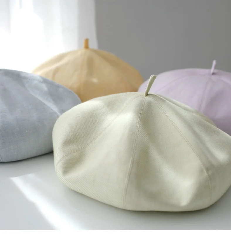 Oversize Spring/Summer Linen Beret for Women and Girls