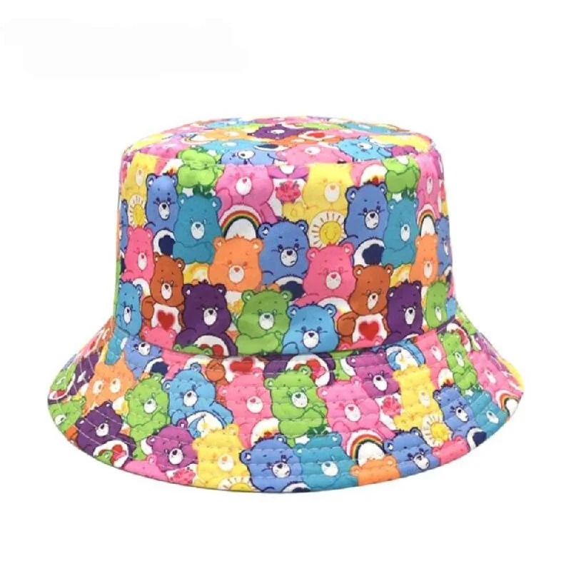 Rainbow Bear Bucket Hat– Fushia