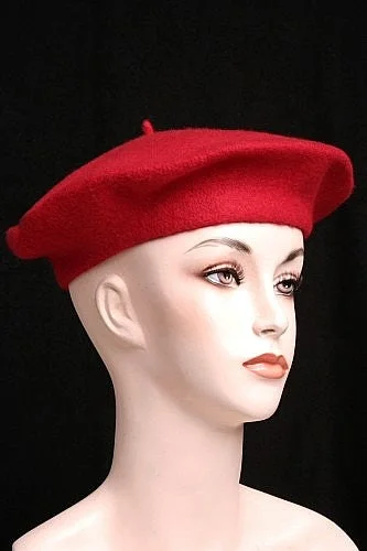 Spanish Red Wool Basque Beret