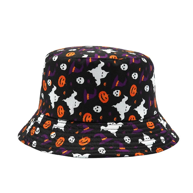 Spooky Pumpkin Glow Bucket Hat - Fushia