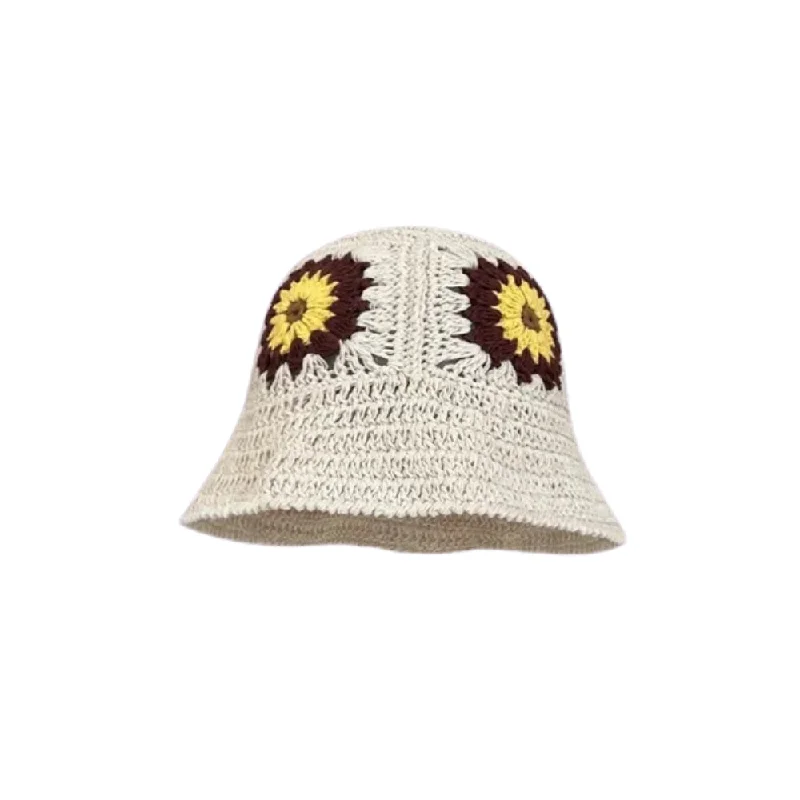 Sunflower Crochet Bucket Hat - Fushia