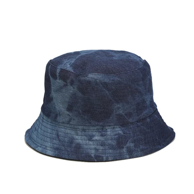 Tri-Tone Denim Bucket Hat - Fushia