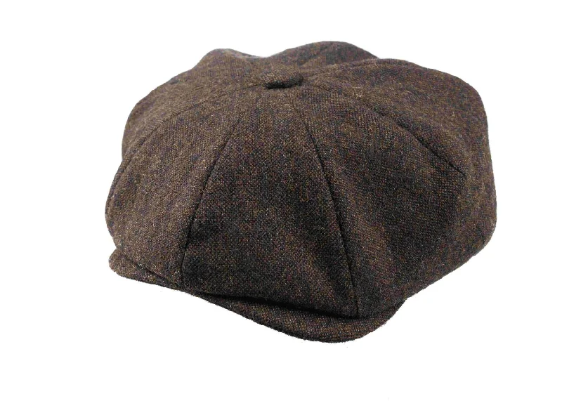 Tweed 8 Piece Cap in Brown