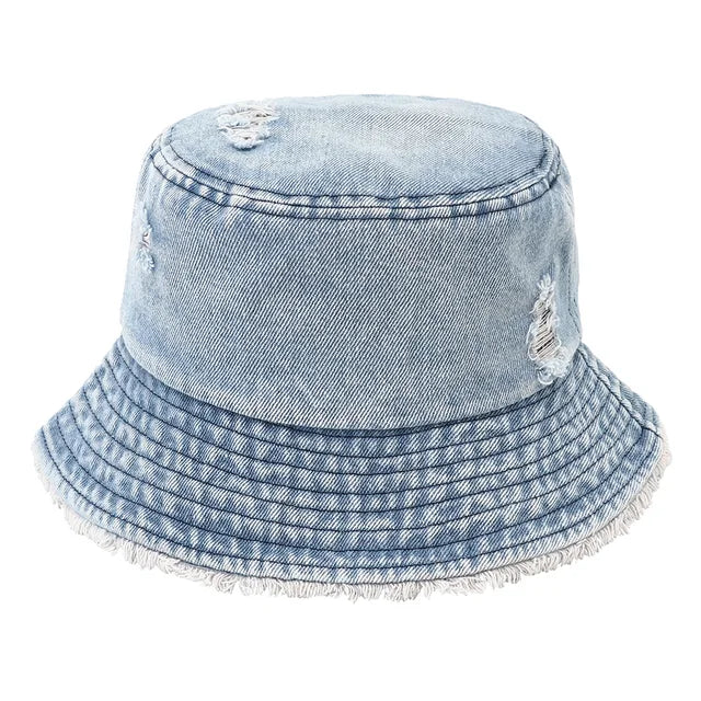 Vintage Denim Bucket Hat - Fushia