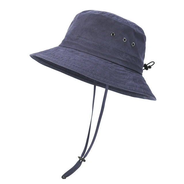 Washed Cotton Plain Bucket Hat - Fushia