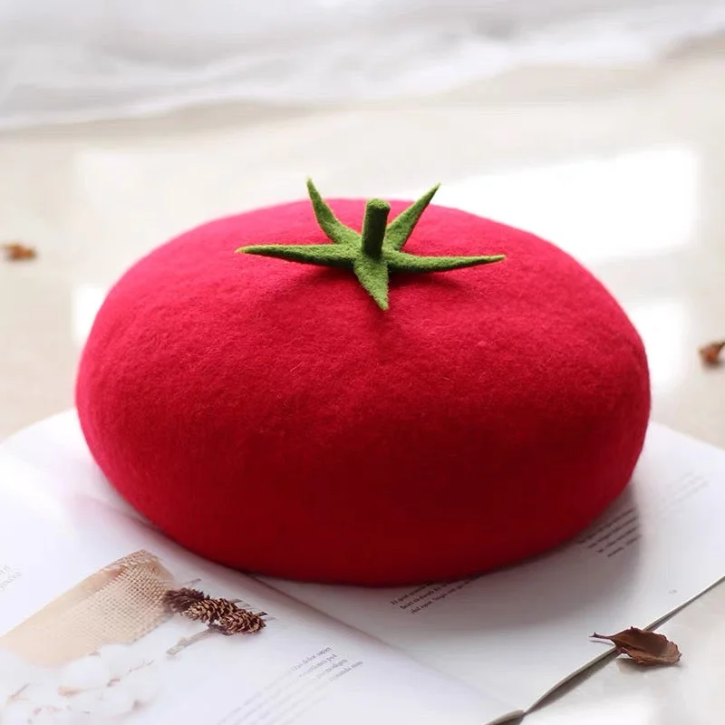 Women Kid Tomato Berets Hat