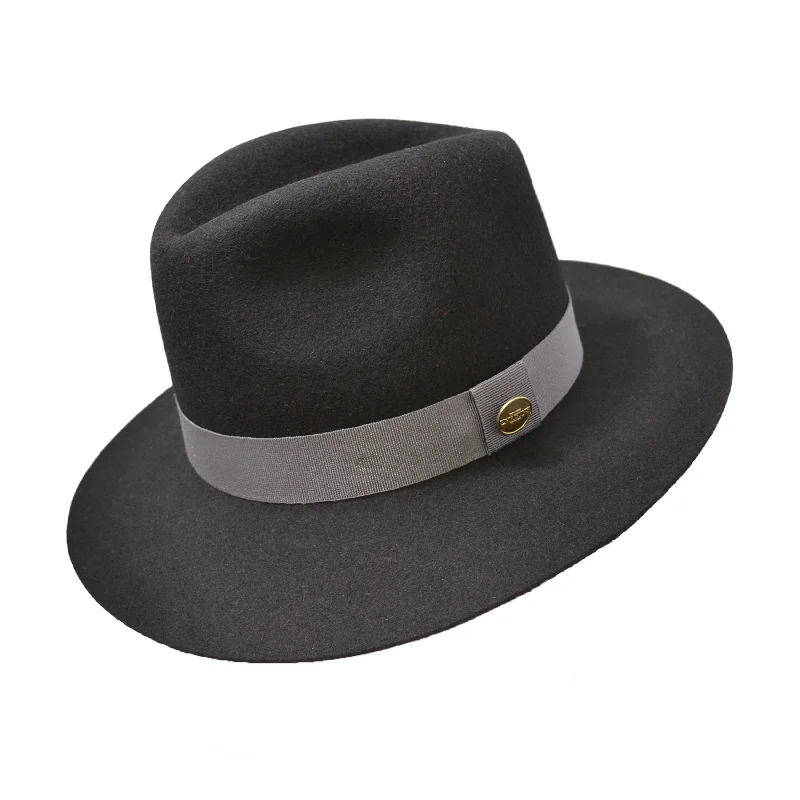 Wool Felt Fedora in Black