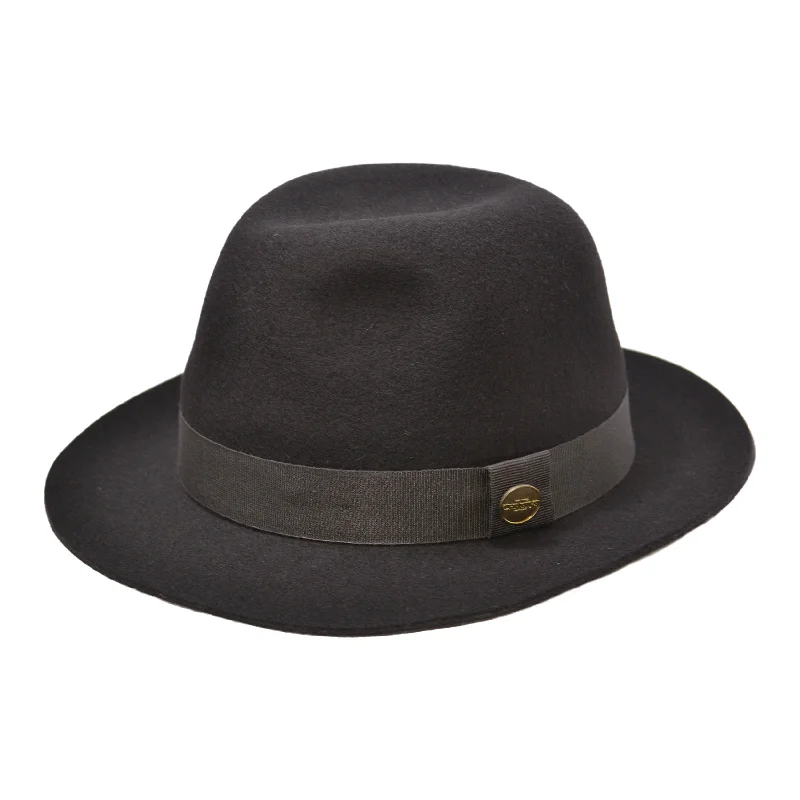 Wool Felt Trilby in Black